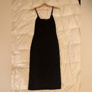 PrettyLittleThing Black Midi Dress with Spaghetti Straps